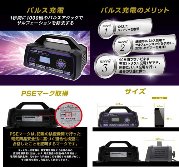 交換無料 メルテックプラス セレクト式自動パルスバッテリー充電器 12v 24v対応 定格25a バッテリー診断機能付 Meltec Mp 230 スプリングフェア Carlavista Com