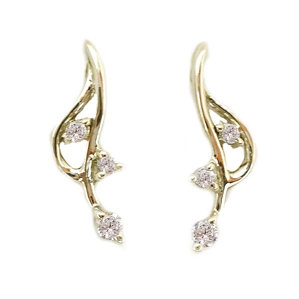 【お得】 ダイヤモンド ピアス ゴールド K10 ダイヤピアス K10yg ダイヤ 0.06ct, はぴねすくらぶ 208ed1c0