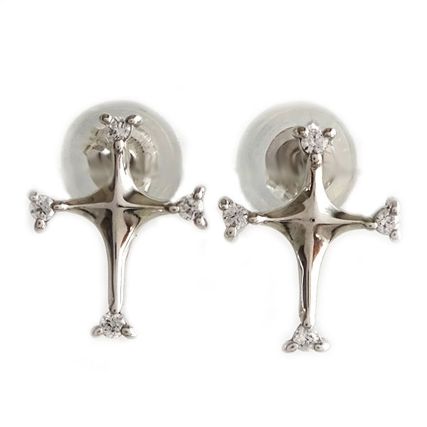 最安値級価格 クロス ダイヤモンド ピアス プラチナ900 ダイヤピアス Pt900 ダイヤ 0.05ct, アクセサリーシェフィ e57f95ae