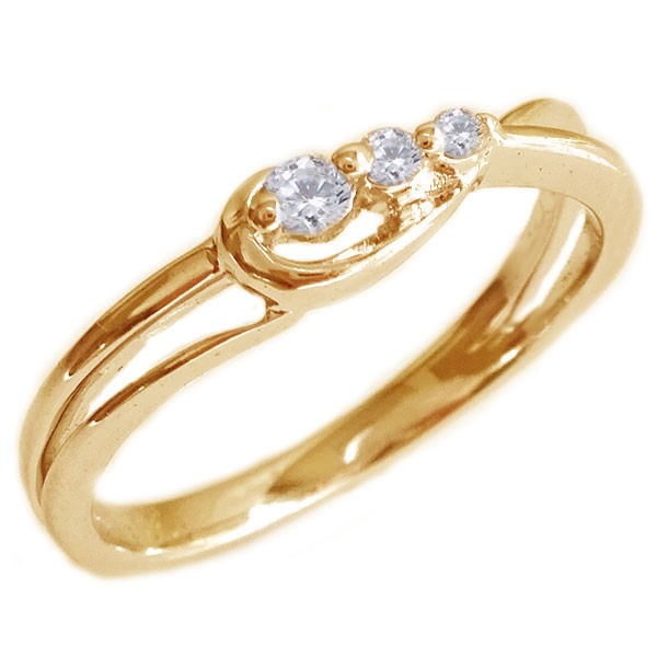 消費税無し スリーストーン ダイヤモンド リング ピンクゴールドK18 ダイヤ 0.06ct K18pg, KB1TOOLS 02a8a422
