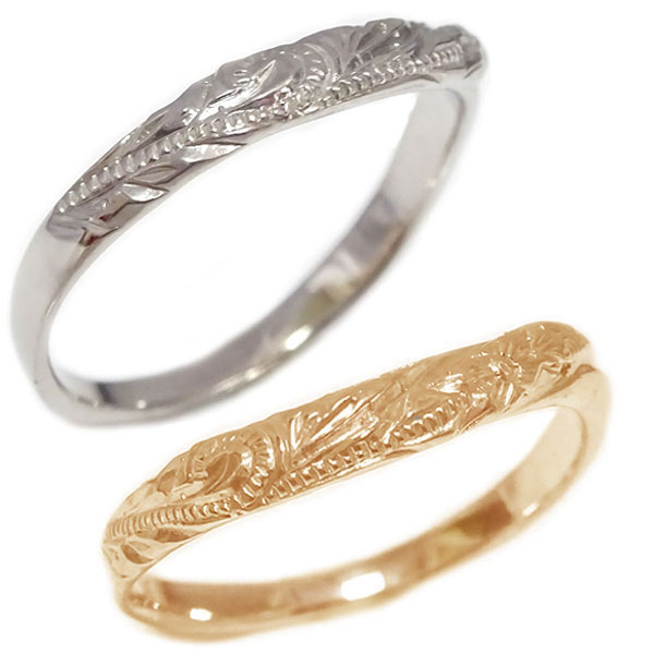 在庫一掃 ペア2本セット ジュエリー ハワイアン ペアリング K18 ホワイトゴールド ピンクゴールド マリッジリング 結婚指輪 Pg ブライダル Wg 指輪 リング Revuemusicaleoicrm Org