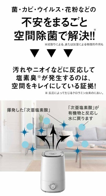 次亜塩素酸水使うならバイバイ菌次亜塩素酸 500ppm バイバイ菌 次亜塩素酸水 専用超音波加湿器のセット 噴霧器 次亜水 2個特別セット除菌消臭  詰め替え用原液20L×2個 20L 次亜塩素