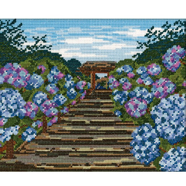 コード表付属 刺しゅうキット 刺繍キット 鎌倉明月院の紫陽花 7460 Olympus オリムパス 同サイズ6個セット 日用品 文房具 手芸用品 手芸 クラフト 生地 Cmsv