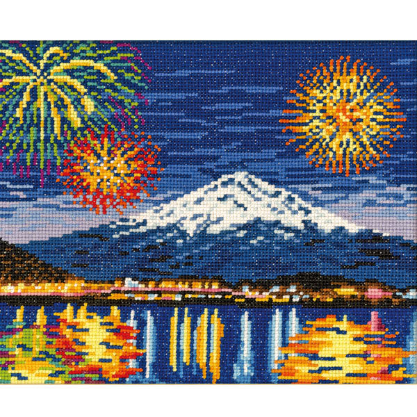 海外最新 刺しゅうキット 刺繍キット 冬花火と富士山 7462 Olympus オリムパス 期間限定送料無料 Viajesturisticosdelpacifico Com