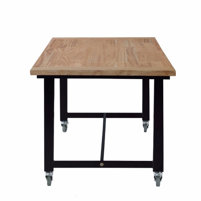 人気ブランドの ダイニングテーブル-ダイニングテーブル 食卓テーブル 2人掛け 幅80cm アイアン キャスター 単品 ブラック ナチュラル
