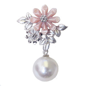 期間限定価格 真珠パールブローチ 6月誕生石 ピンズ 南洋白蝶真珠 10mm ホワイト系 ピンク貝 花 フラワーモチーフ パール 真珠 ランキング１位受賞 Doctorschoiceplacement Com