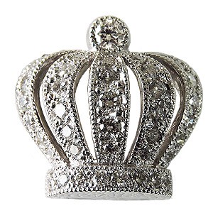 メンズジュエリー クラウン 王冠 ダイヤモンド メンズブローチ ラペルピン タイニーピン ピンズ ダイヤ K18WG 送料無料