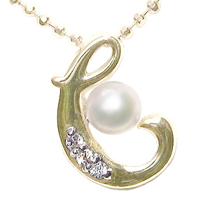 50 Off イニシャル ｃ パールペンダント ベビーパール ペンダント あこや本真珠 名前 ネーム ダイヤモンド イエローゴールド K18 送料無料 クリアランス