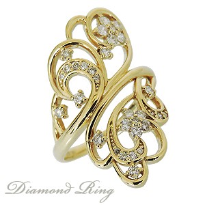 指輪 レディース ゴールド K18 ダイヤ リング ダイヤモンド イエローゴールド 人気 可愛い ギフト プレゼント 0.50ct 指輪 おしゃれ