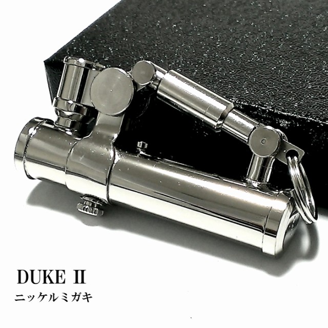 オイルライター Duke2 ニッケルミガキ デューク かっこいい レトロ 無地 シルバー フリント 日本製 銀 メンズ ブランド