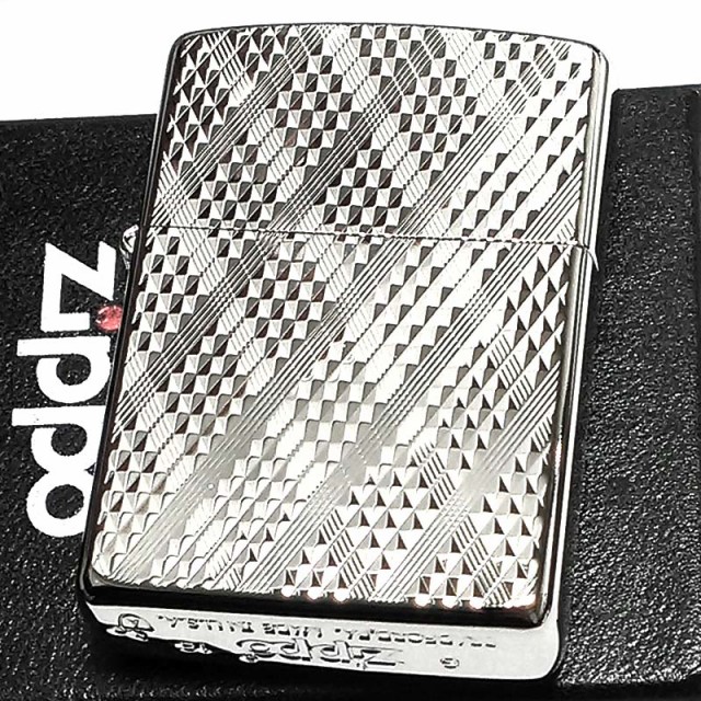 21公式店舗 Zippo アーマー ジッポ ライター Diamante ホワイトニッケル ダイヤカット彫刻 両面加工 シルバー 重厚 かっこいい おしゃれ 数量限定