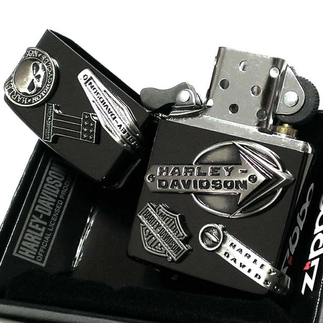 産直商品 Zippo ライター ハーレーダビッドソン イオンブラック 国内限定モデル 両面加工 黒 メタル ジッポ かっこいい おしゃれ メンズ プレゼン 在庫限り 特価 Pnlp Sn
