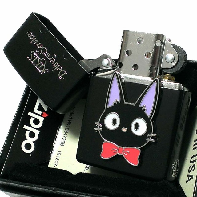 クーポン配布中 交換無料 ジッポ ライター かわいい スタジオ ジブリ Zippo 魔女の宅急便 ジジ メタル マットブラック 猫 可愛い ネコ 銀差し キャラクター アニメ 55 以上節約