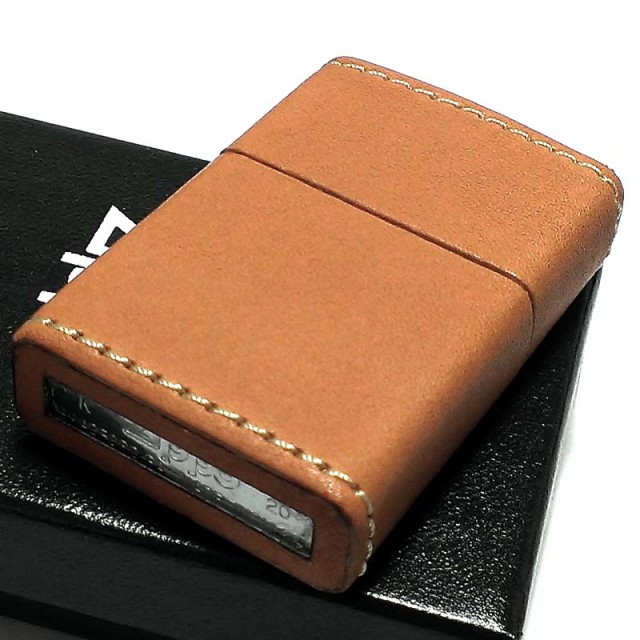 ZIPPO ライター 栃木レザー 革巻き ブラウン 牛本革 ジッポ シンプル かっこいい 皮 茶色 おしゃれ メンズ 高級 ギフト プレゼント