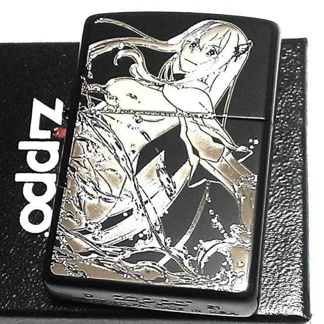 公式通販 Zippo Re ゼロから始める異世界生活 第二期 エキドナ 魔女 銀差し 可愛い ジッポー マットブラック ロゴ アニメ キャラクター 21春夏新色 Mawaredenergy Com