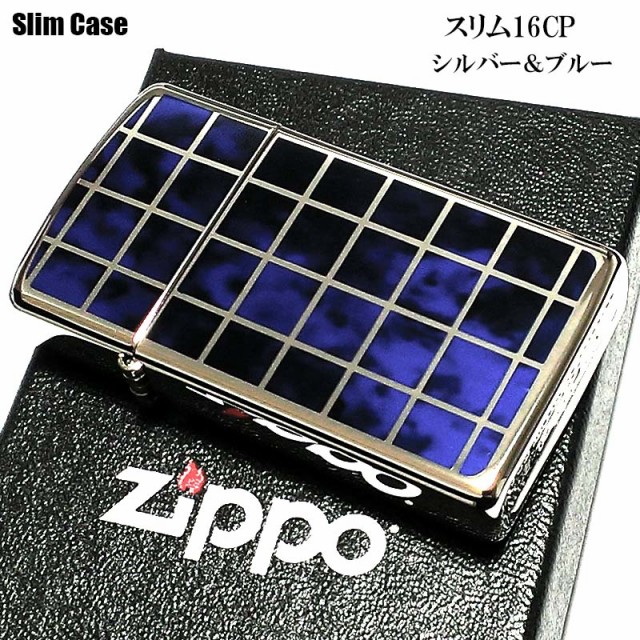 激安単価で Zippo スリム ジッポ ライター シルバー ブルー マーブル柄 チェック かっこいい おしゃれ メンズ レディース 女性 Sale 送料無料