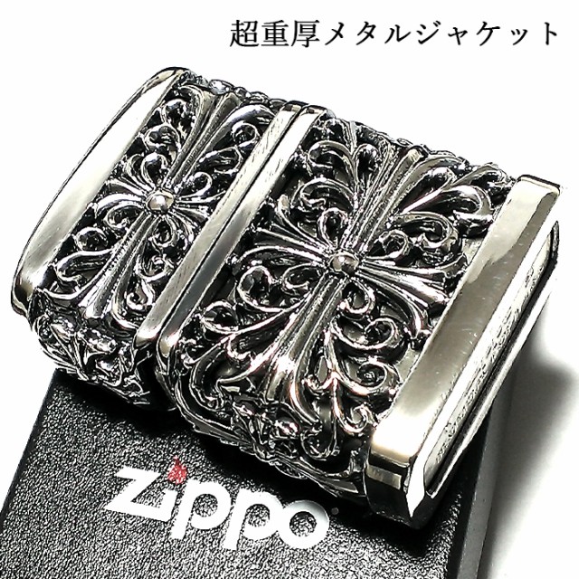 がデザイン Zippo 銀 メンズ アクセサリー かっこいいの通販はau Pay マーケット Zippo ライター タバコケー ライター メタルジャケット ダブルクロス 超重厚 シルバーイブシ ジッポ 4面加工 彫刻デザイン シルバーア