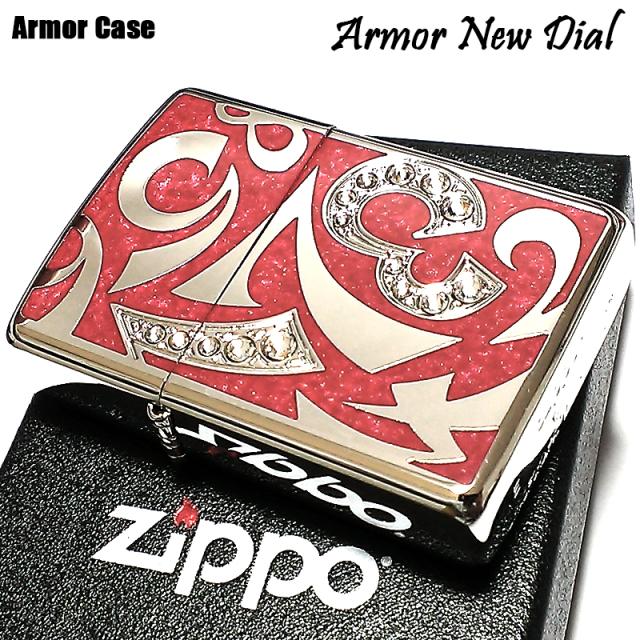 New限定品 ジッポ Zippo ライター アーマー ニューダイヤル レッド 重厚 スワロフスキー ダイアノシルバー 鏡面 深彫り 赤 美しい おしゃれ 超目玉 Carlavista Com