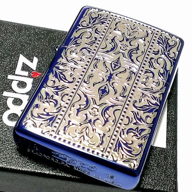 お気にいる Zippo ライター ブルーアラベスク ジッポ ブルーイオン 銀差し 中世模様 両面加工 メンズ おしゃれ かっこいい プレゼント ギフト 限定セール Farmerscentre Com Ng