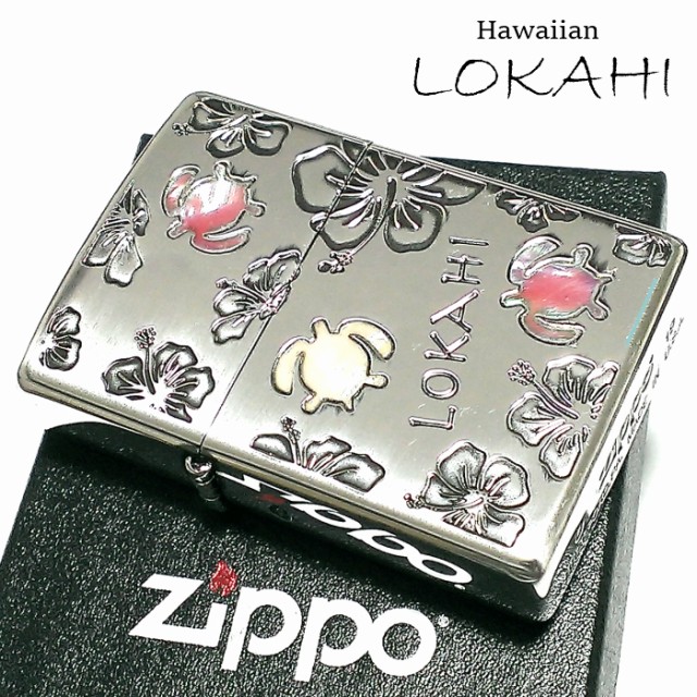 人気ブランドを Zippo ライター ハワイアン ジッポ 可愛い Lokahi 天然シェル シルバー ハイビスカス レディース かわいい ロカヒ 花 定番人気 Www Arnabmobility Com