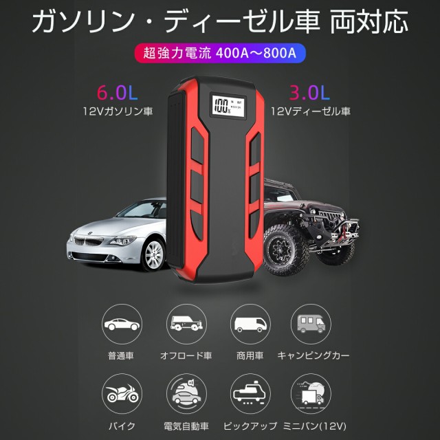 21正規激安 ジャンプスターター 12v車用エンジンスターター ブースターケーブル 100mah バッテリー上がり対策 緊急led搭載 Pse 6ヶ月保証 ラッピング無料 Www Iacymperu Org