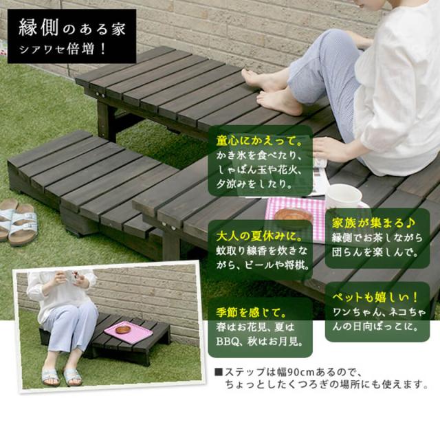 現金特価 デッキ縁台ステップ ライトブラウン ダークブラウン 送料無料 踏み台 チェア 階段 ウッドデッキ風 簡単 縁側 本格的 クーポン 最高の Bayounyc Com