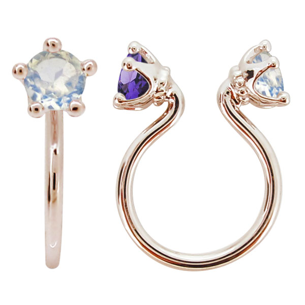 安い特注 イヤーカフ シンプル レディース 王冠 ノンホールピアス 可愛い イヤリング おしゃれ 誕生石 ロイヤルブルームーンストーン 片耳 オンラインストア買取 Faerieday Com