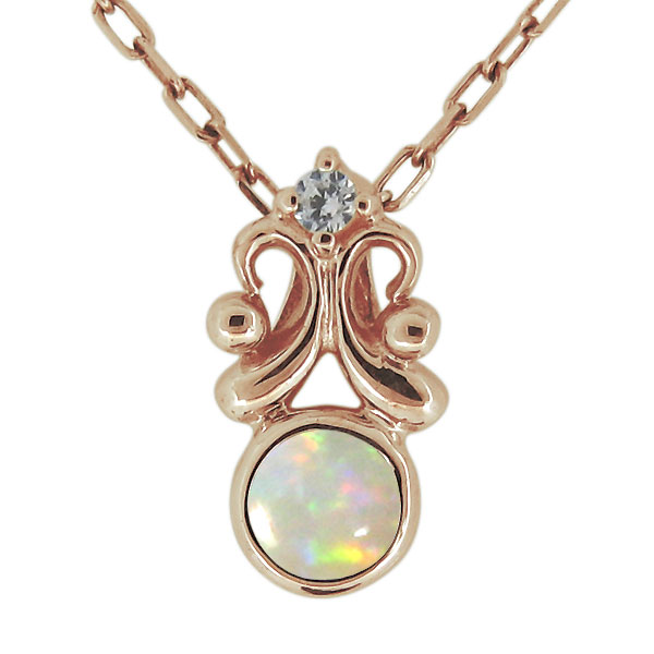 ネックレス レディース 18金 30代 40代 50代 シンプル セール 登場から人気沸騰 上品 ペンダント オパール