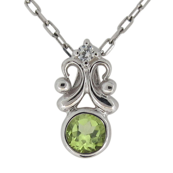 時間指定不可 ネックレス レディース 8月誕生石 ペリドット プラチナ シンプル 上品 ペンダント 魅力的な Bayounyc Com