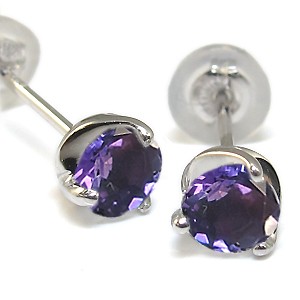 超安い プラチナ・ピアス・アメジスト・メンズ・シンプル・一粒・アメシストピアス, WATER 76d34d87