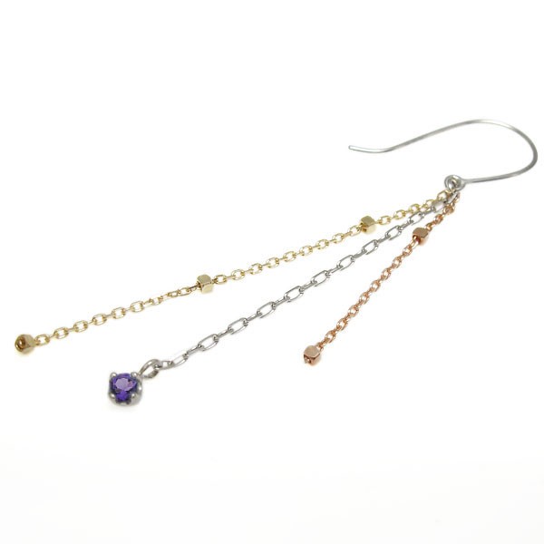 させて‰ フリンジピアス PAY マーケット - PLEJOUR-プレジュール-|商品ロットナンバー:370111007 ロングチェーンピアス アメジスト 18金ピアスの通販はau でのお