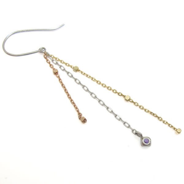 させて‰ フリンジピアス PAY マーケット - PLEJOUR-プレジュール-|商品ロットナンバー:370111007 ロングチェーンピアス アメジスト 18金ピアスの通販はau でのお