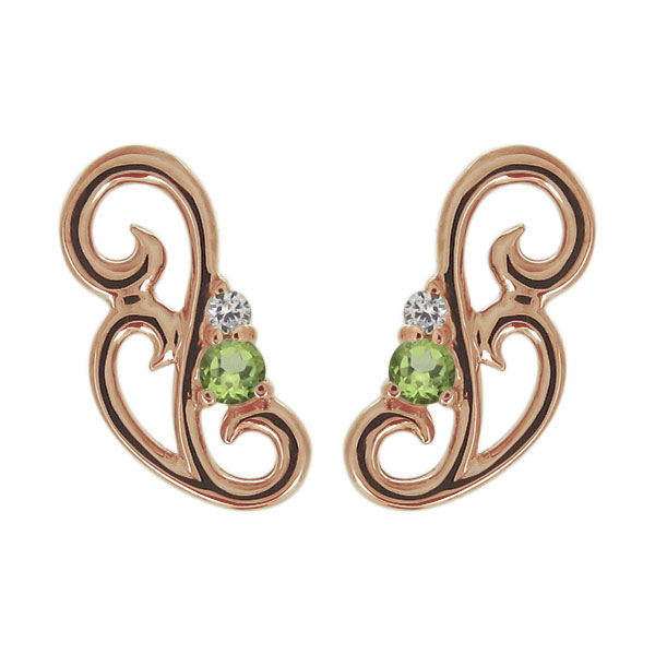 新規購入 ピアス レディース 8月誕生石 ペリドット 唐草 アラベスク スタッドピアス 10金 代引き手数料無料 Olsonesq Com