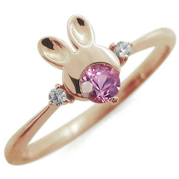 人気が高い 一粒 ウサギリング ピンクサファイアリング うさぎ 指輪 18金 指輪 リング Revuemusicaleoicrm Org