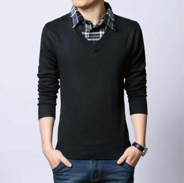 セーター メンズ Tシャツ カジュアル 無地 おしゃれ 長袖 ニット