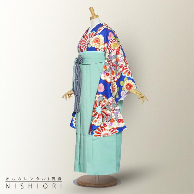 全国宅配無料 送料無料 二尺袖 着物 袴 ハイクラス レンタル 貸衣装 Sサイズ Mサイズ 小学生 対応可 青 浅葱 青緑 金彩 ブーツ選択可 残りわずか
