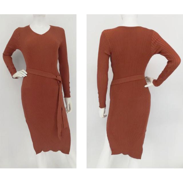 工場直送 Laza ニット ワンピース 秋冬 カジュアル ストレッチ ロングワンピース 通勤 オフィス 即納 全国送料無料 Alimamiy Ru