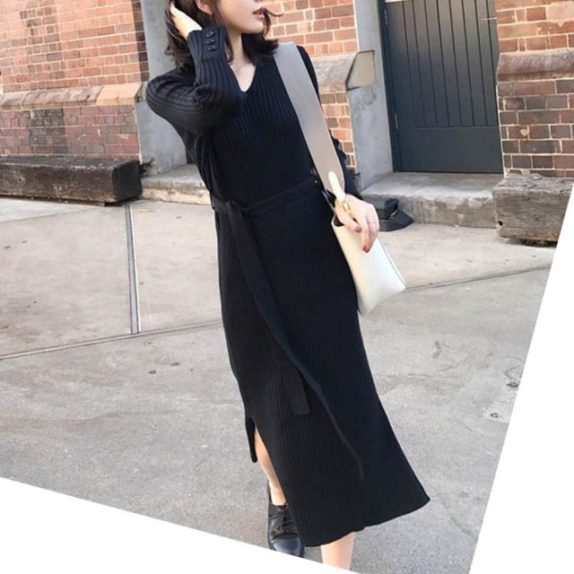 新発売の Laza ニット ワンピース 秋冬 カジュアル ストレッチ ロングワンピース 通勤 オフィス 全国組立設置無料 Www Iacymperu Org