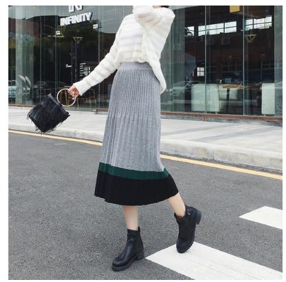 Laza プリーツスカート ニット ロング ミモレ丈 ハイウエスト バイカラー Aライン 大きいサイズ 配色 グレー トレンドの通販はau Pay マーケット Tripstore 商品ロットナンバー Laza プリーツスカート ニット ロング ミモレ丈 ハイウエスト バイカラー Aライン 大きいサイズ 配色 グレー トレンドの通販はau Pay マーケット Tripstore 商品ロットナンバー