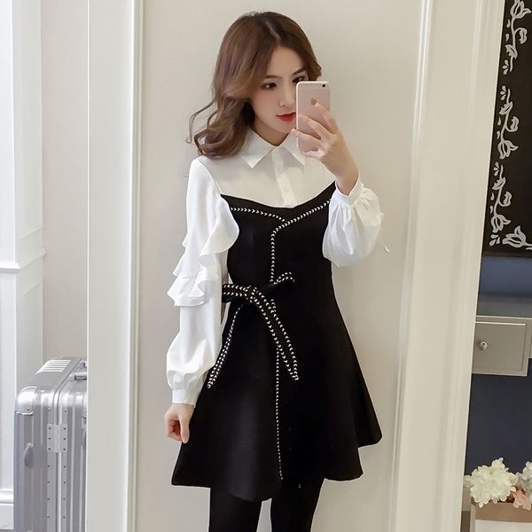 ドッキングワンピース シャツワンピ ブラウス フレア リボン スカート 大きいサイズの通販はau Pay マーケット Amaryl 商品ロットナンバー