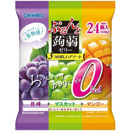 公式 ぷるんと蒟蒻ゼリーパウチ カロリーゼロ 巨峰 マスカット マンゴー 18g 24個 12袋 宅送 Centrodeladultomayor Com Uy
