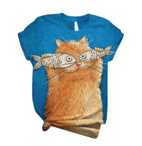 送料無料 魚で目を隠すおもしろ猫ｔシャツ かわいい レディースの通販はau Pay マーケット セレクトショップ はしもと 商品ロットナンバー