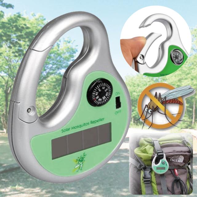 虫よけ フック ソーラー式 超音波 雑誌 モノ マガジン7 2号 掲載商品 虫 除け 蚊 電池不要 カラナビ付き 持ち運び