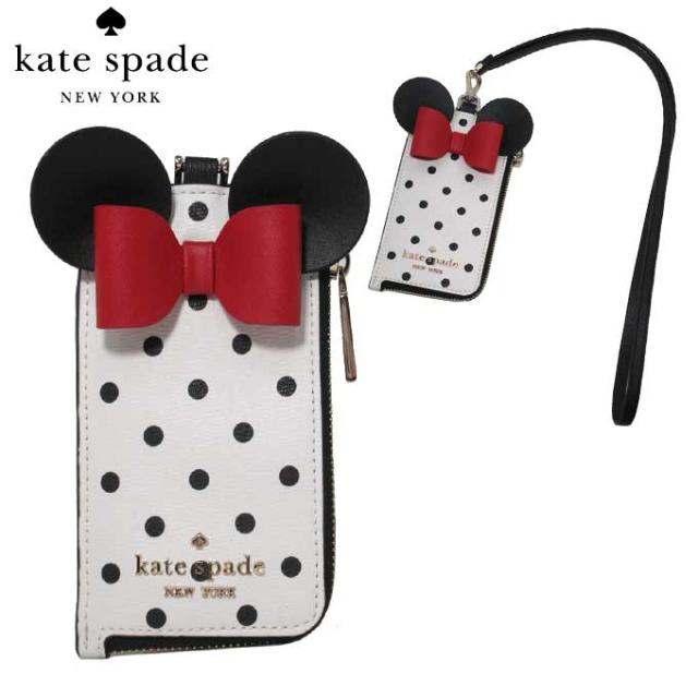 ファイナルバーゲン ケイトスペード カードケース Idケース レディース Kate Spade K4758 960 ネックストラップ レザー コラボ ディズニー Disney ミニーマウ 半額品 Taisei Estate Co Jp