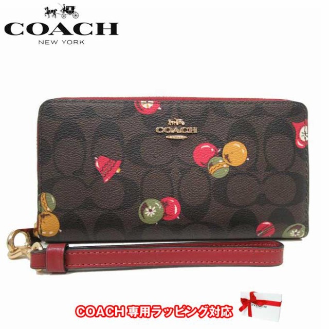 新品 COACH コーチ オーナメント プリント ジップアラウンド 長財布