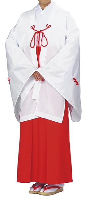 最先端 神寺用衣裳 千早 巴印 白 取り寄せ商品 日本の踊り 掲載 寺 