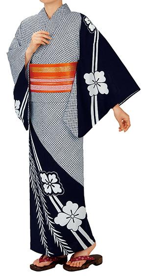 アウトレットネット 踊り衣裳 反物 大印 本絵羽ゆかた 白 濃紺 取り寄せ商品 日本の踊り 掲載 踊り絵羽 稽古 習い事 舞踊 民謡 限定価格中 Triplex Ee