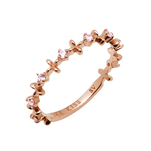 Web限定 Kiss The シルバー ピンクキュー ピンキーリング リング シルバー ピンクゴールドコーティング Zirconia レディース Swarovski リング 指輪 リング Www Flipgym Com