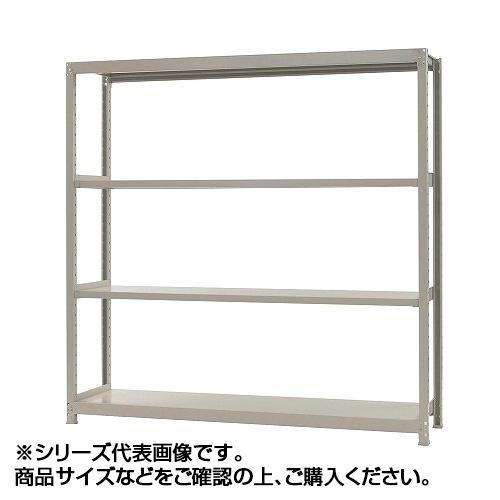 軽中量ラック　耐荷重150kgタイプ　単体　間口900×奥行300×高さ2100mm　4段　アイボリー