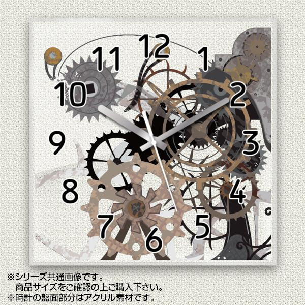 アクリル素材 クリア インテリア 寝具 壁掛け時計 機械 歯車 通販 Com707 30cm 四角 Myclo マイクロ
